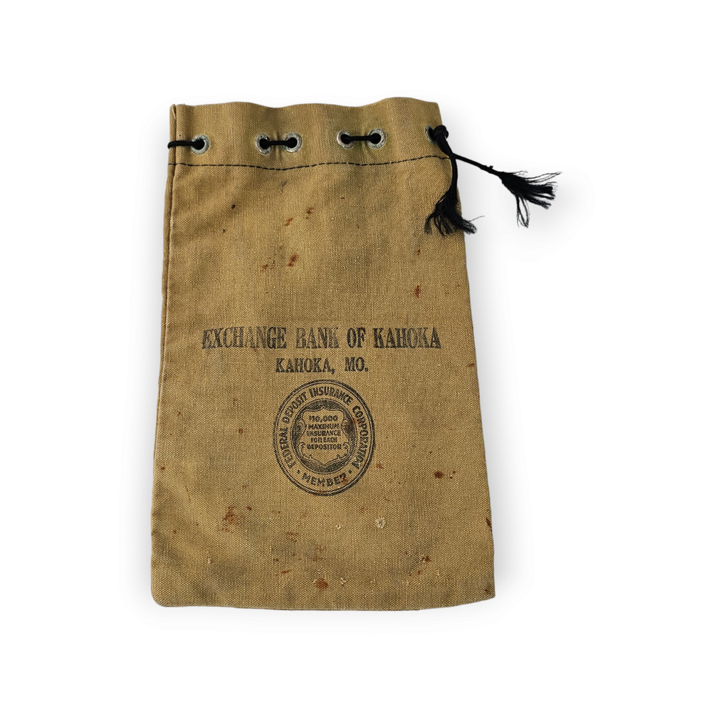 Vintage Exchange Bank of Kahoka, Missouri bank 6 x 9.5" bag